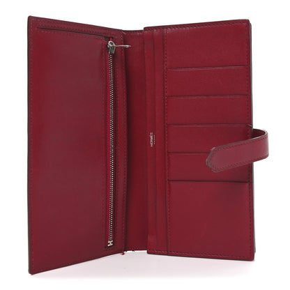 Hermes Tadelakt Bearn Gusset Wallet Rouge Vif 5 of 8