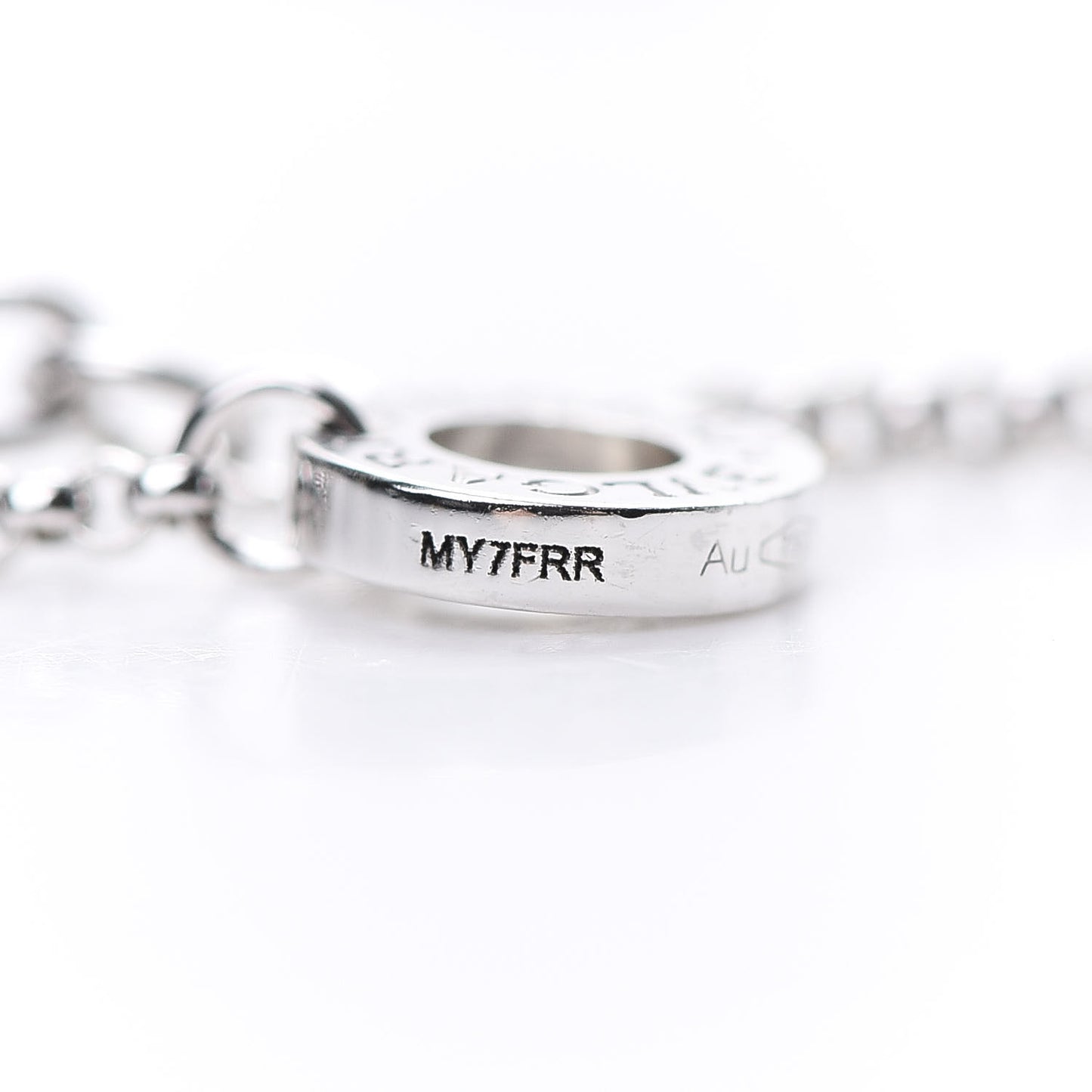 18K White Gold Diamond Small B.Zero1 Pave Pendant Necklace