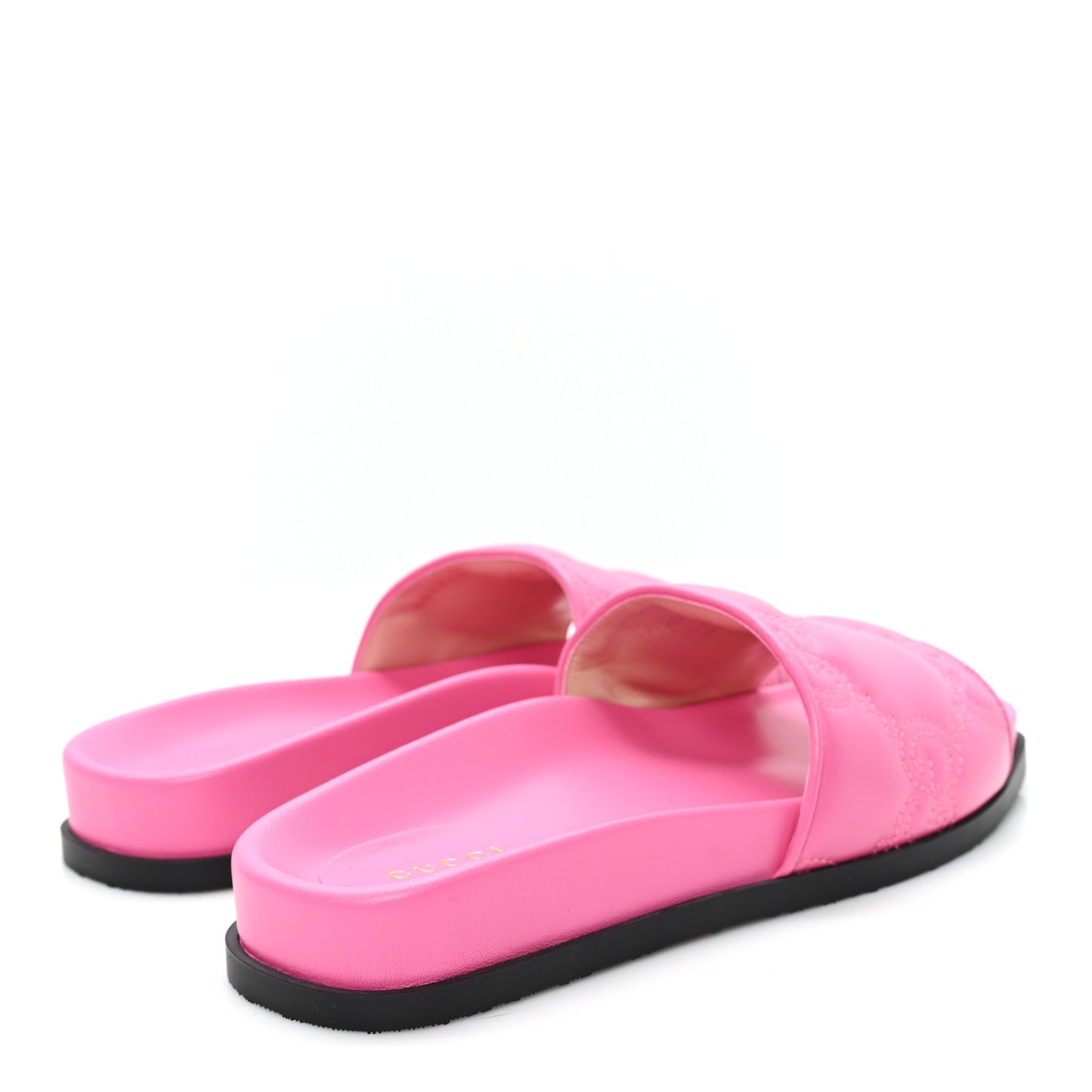 Nappa GG Matelasse Flat Slide Sandals 37 Bon Bon