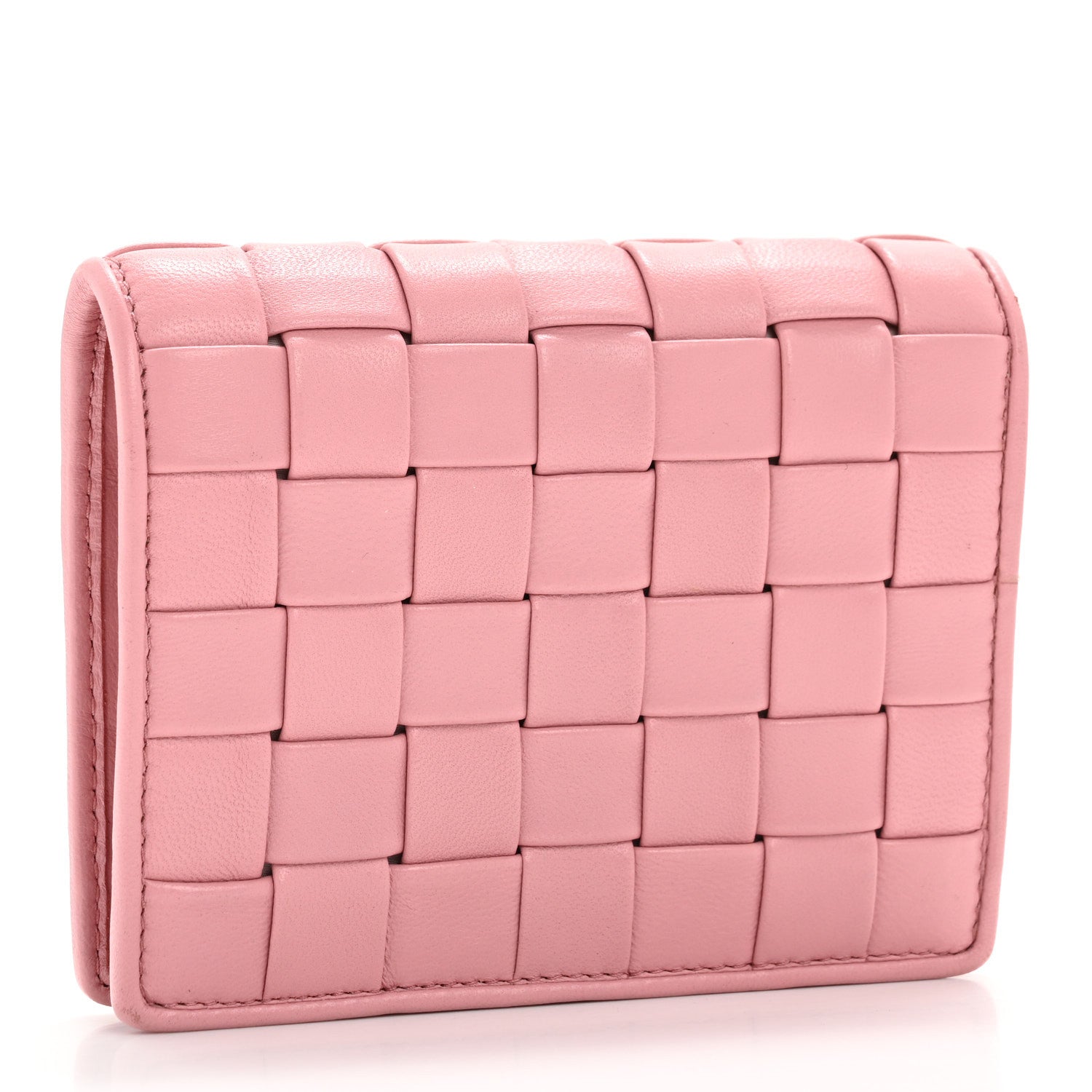 Miu Miu Nappa Intreccio Bi-Fold Compact Wallet Rosa 3 of 11