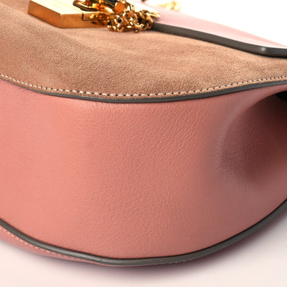 Chloe Suede Smooth Calfskin Drew Shoulder Bag Misty Rose 9 of 9
