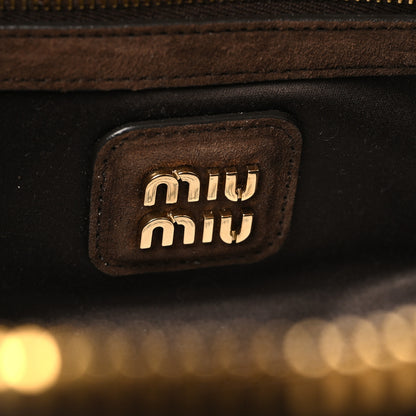 Miu Miu Suede Matelasse Large Arcadie Top Handle Bag Cocoa Brown 6 of 9