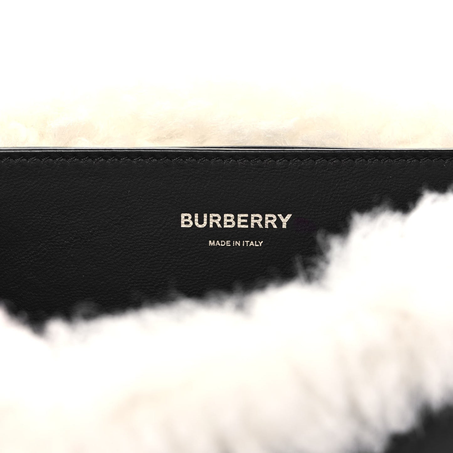 Coated Canvas Shearling Horseferry Print Small Lola Bag Black