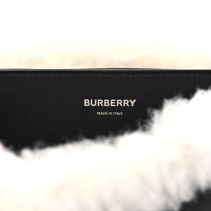 Burberry Coated Canvas Shearling Horseferry Print Small Lola Bag Black 6 of 10