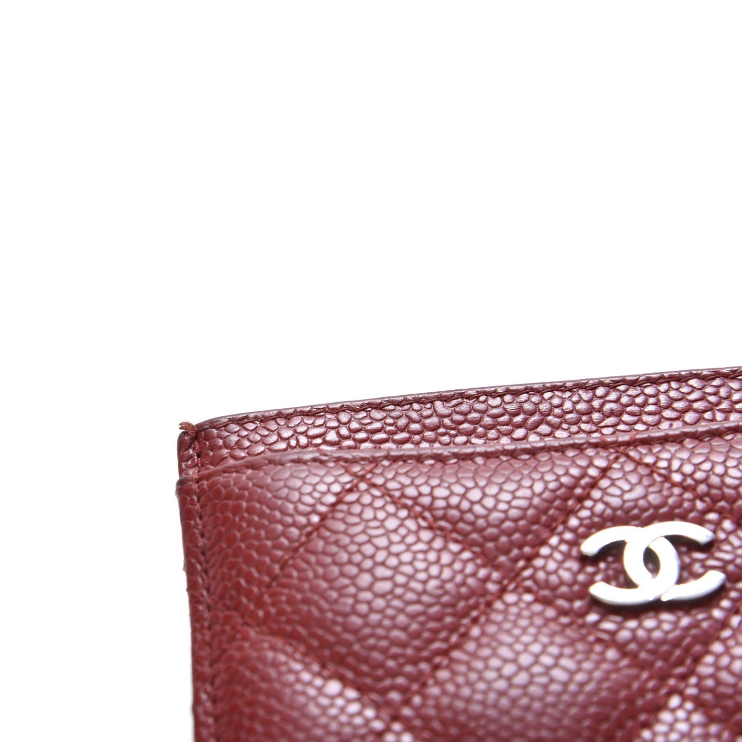 Caviar Quilted Card Holder Red