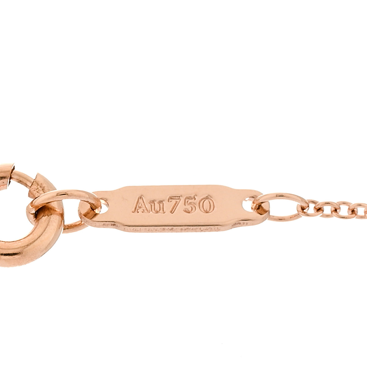 18K Rose Gold Diamond Small Open Circle Pendant Necklace