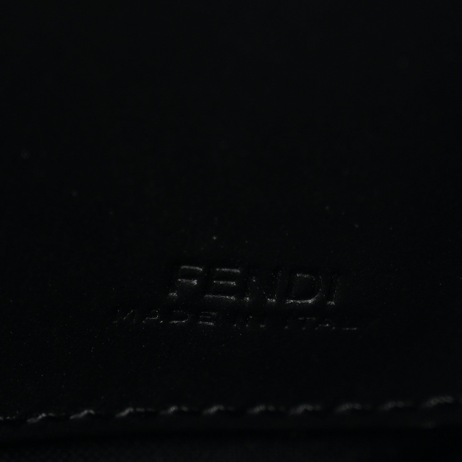 Fendi Glazed Fabric Vitello Century FF 1974 Stamp Patch Small FFreedom Flat Pouch Mogano Panna Black 6 of 8