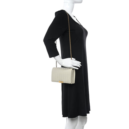 Saint Laurent Lambskin Matelasse Amalia Chain Shoulder Bag Creama Soft 2 of 9
