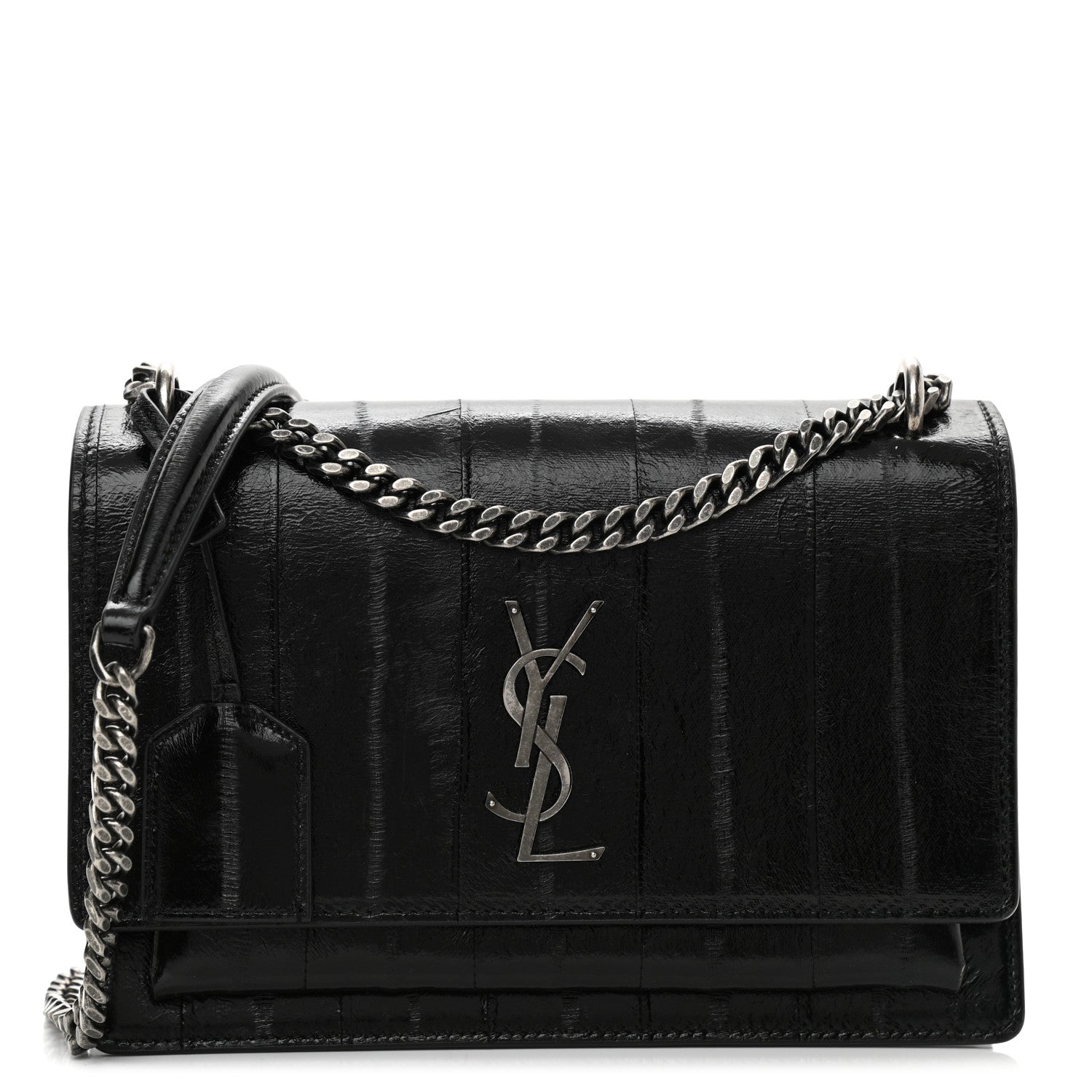 Saint Laurent Glossy Eelskin Medium Monogram Sunset Black 1 of 10