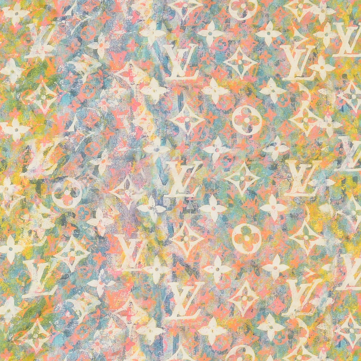 Silk Monogram Richard Prince Watercolor Scarf
