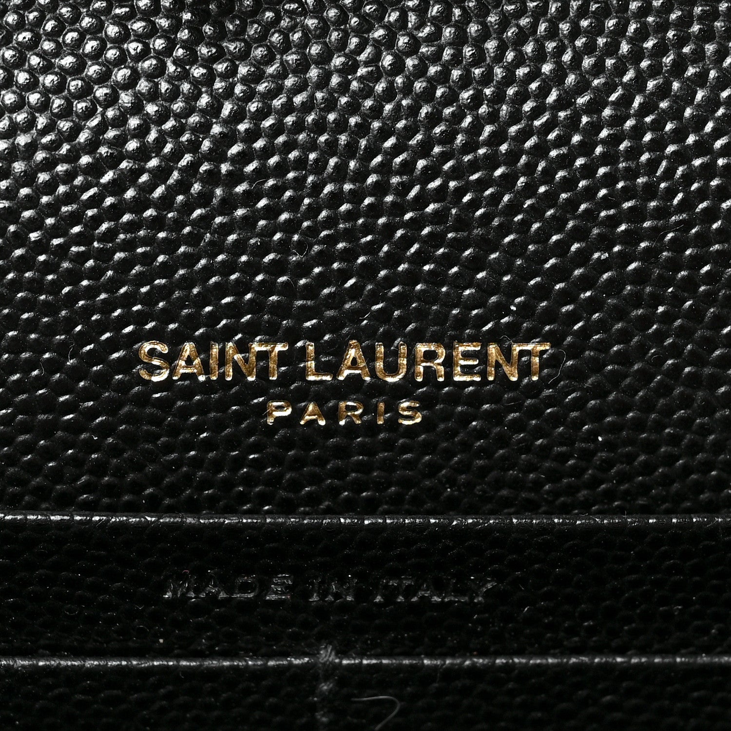 Saint Laurent Grain De Poudre Matelasse Chevron Monogram Chain Wallet Black 6 of 8