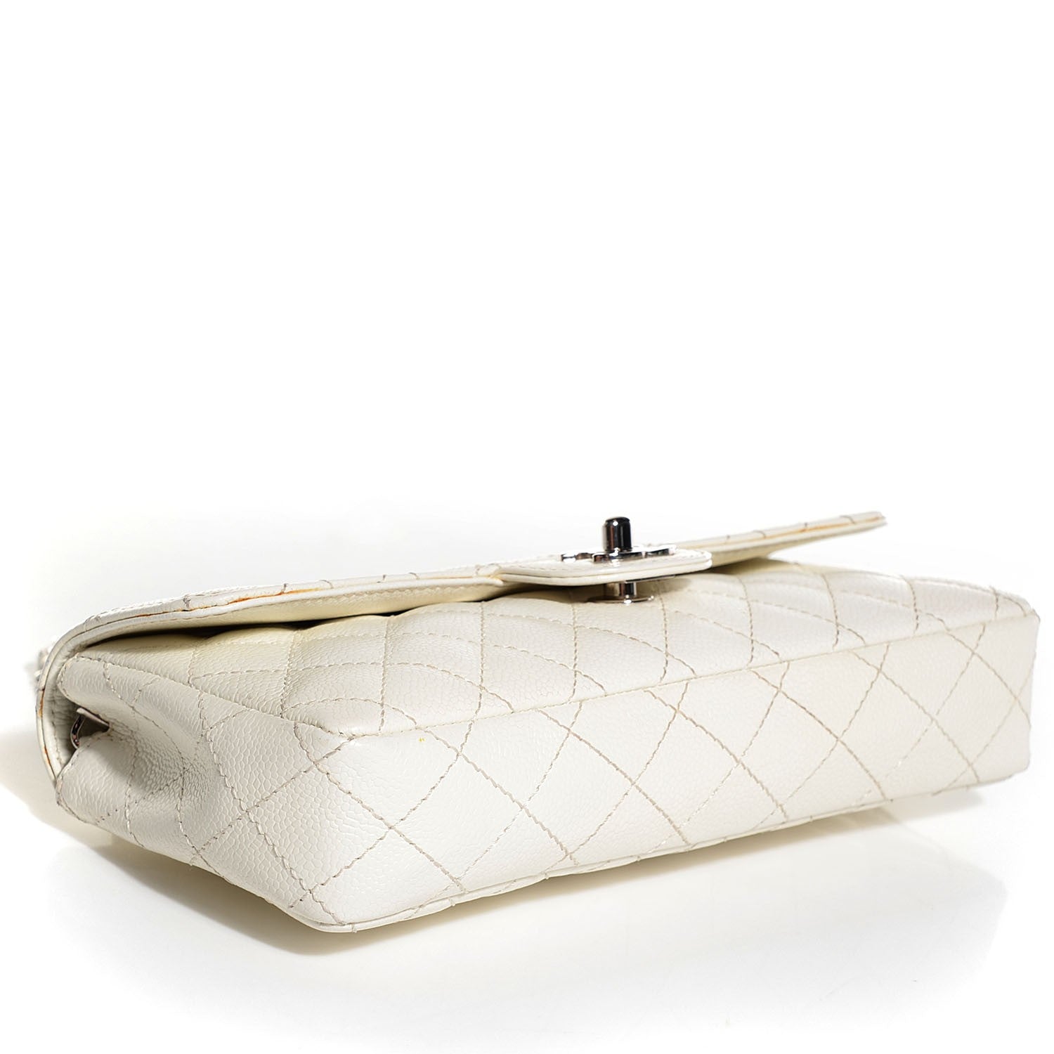 Chanel Caviar Quilted East West Flap White 5 of 9