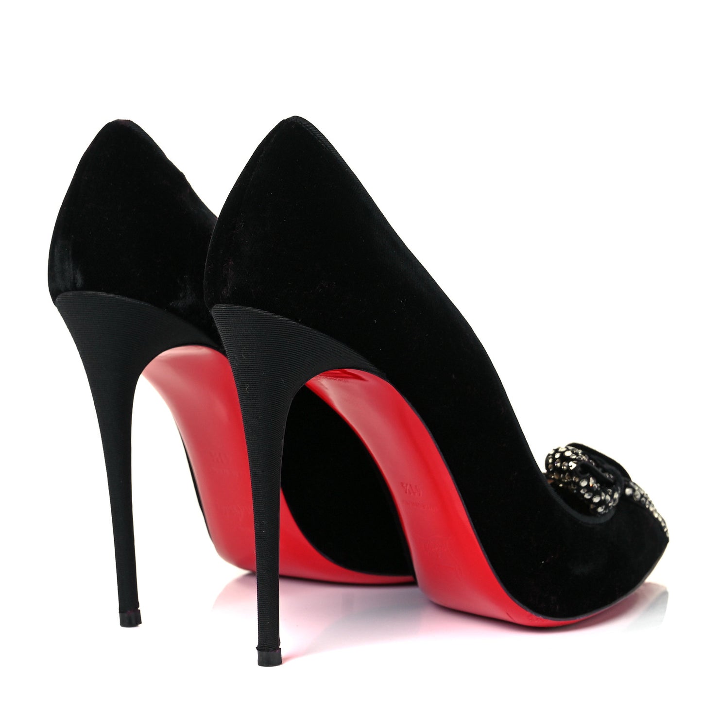 Velvet Madame Menule Bow 100 Pumps 41.5 Black