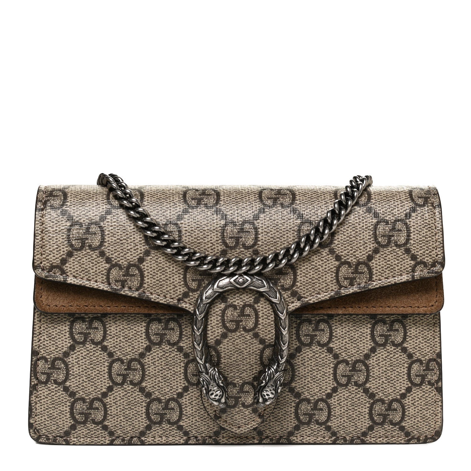 Gucci GG Supreme Monogram Super Mini Dionysus Shoulder Bag Taupe 1 of 9