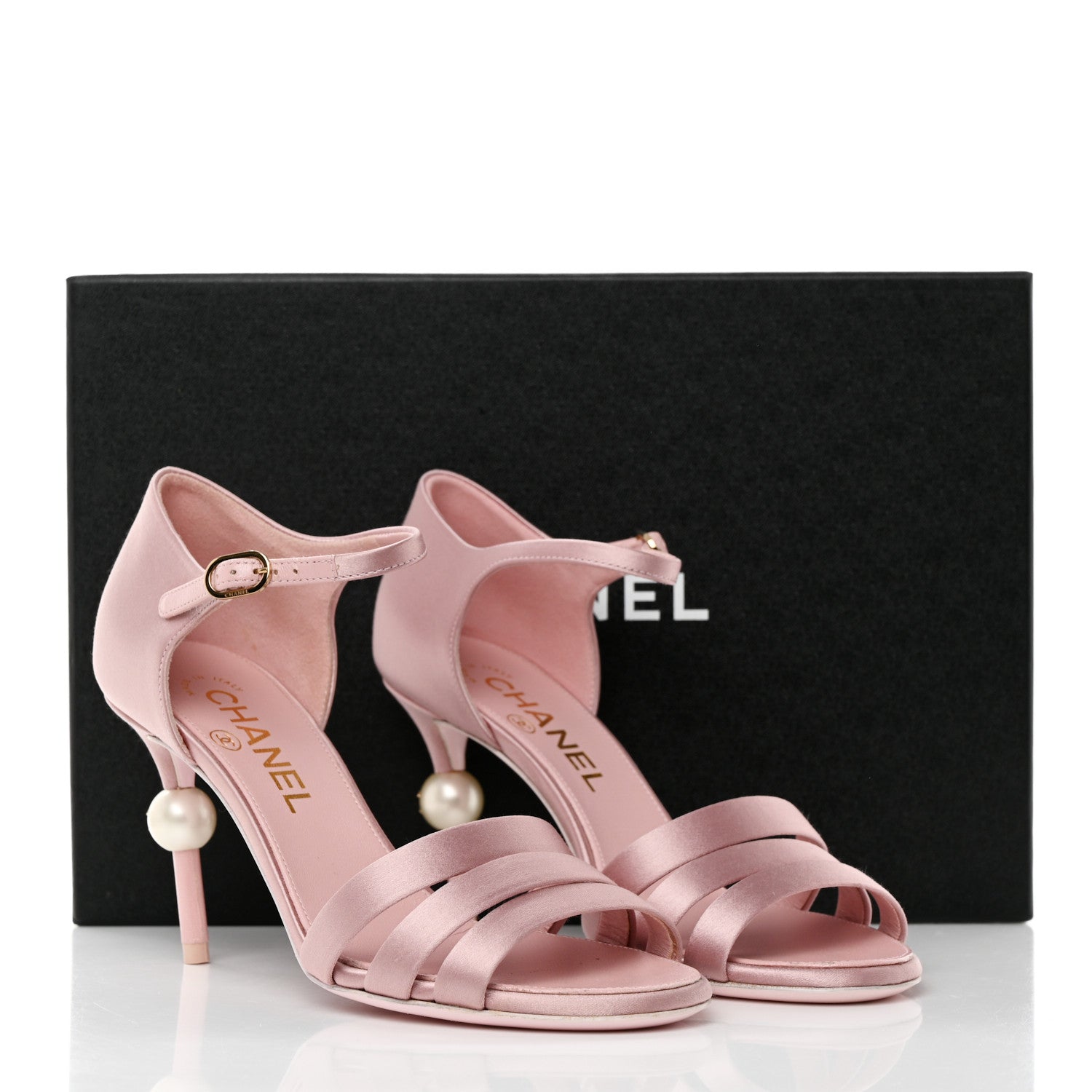 Chanel Satin Pearl Sandals 36 Light Pink 9 of 9
