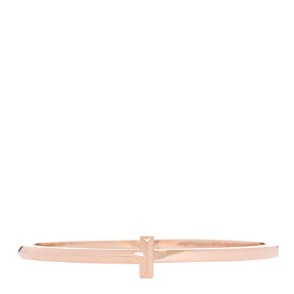 Tiffany 18K Rose Gold Narrow T T1 Hinged Bangle Bracelet 1 of 4
