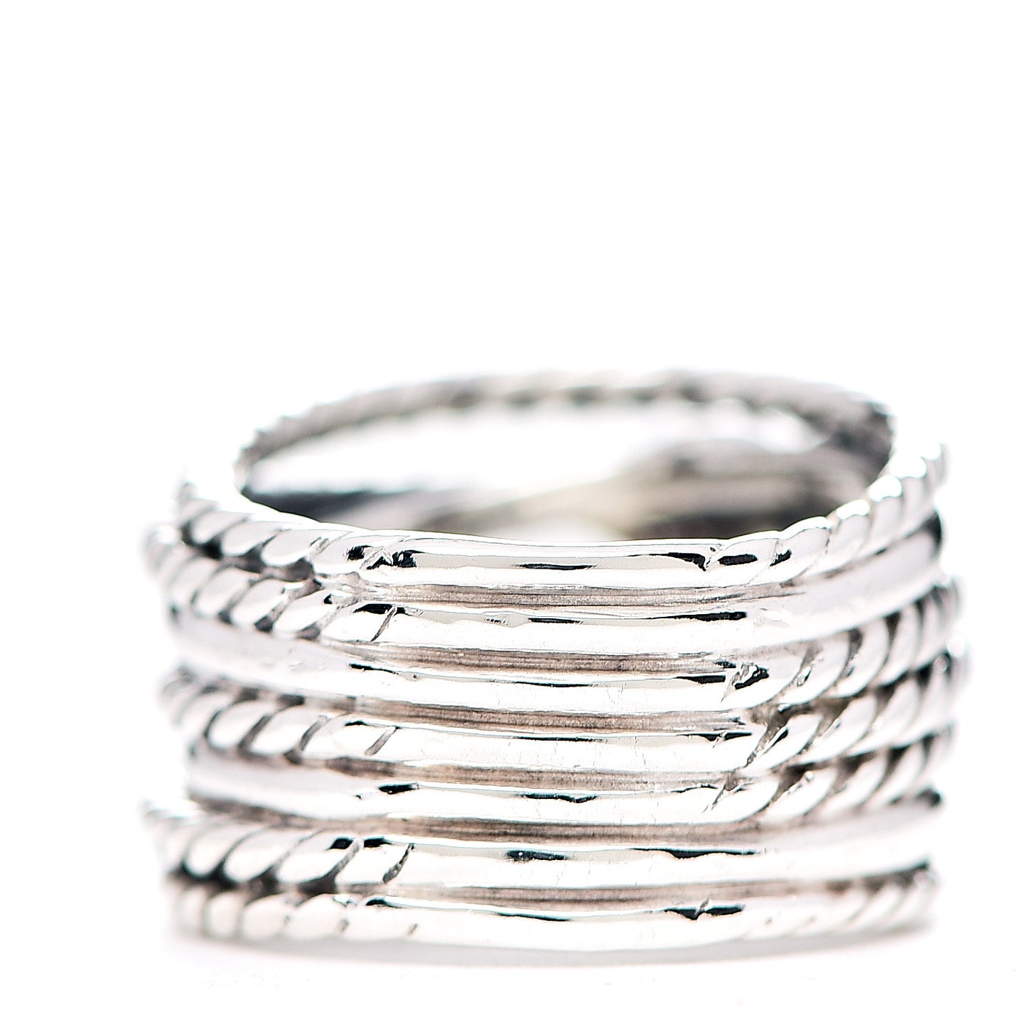 Sterling Silver Diamond Double X Crossover Ring 49 5