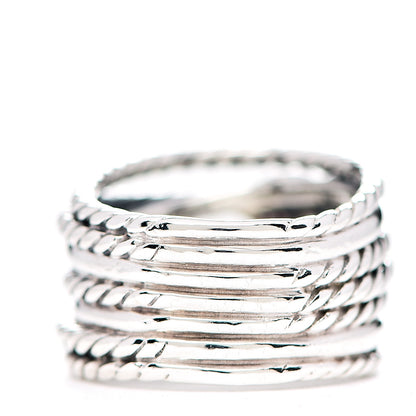 David Yurman Sterling Silver Diamond Double X Crossover Ring 49 5 2 of 3