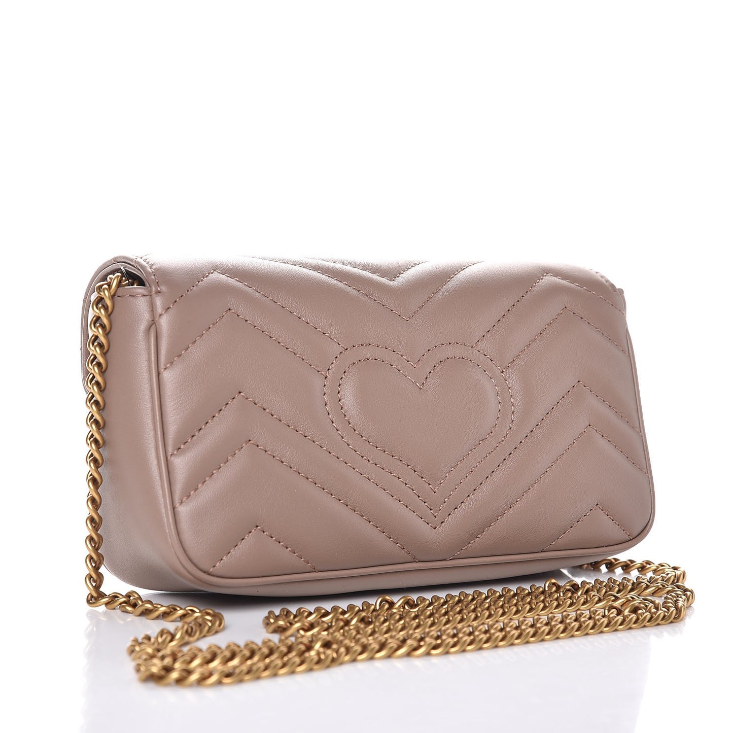 Calfskin Matelasse Super Mini GG Marmont Shoulder Bag Porcelain Rose