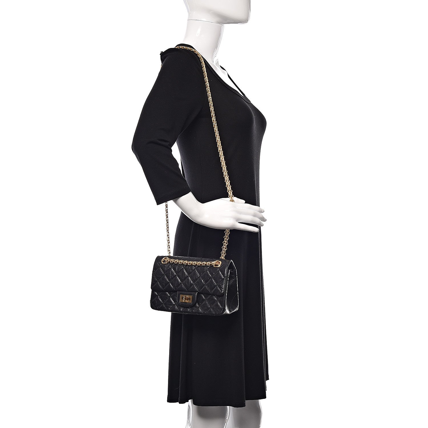Chanel Aged Calfskin Quilted 2.55 Reissue 224 Flap Black 2 of 15