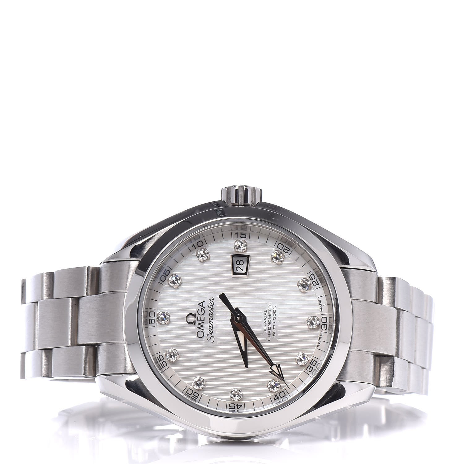 Omega Stainless Steel Diamond Mother of Pearl 34mm Seamaster Aqua Terra Co-Axial Chronometer Automatic Watch 231.10.34.20.55.001 3 of 7