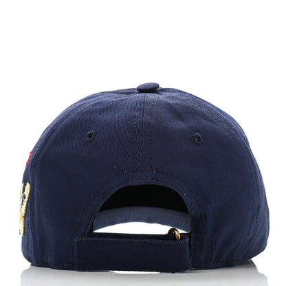 Gucci Cotton Moth Embroidered Baseball Hat 57 Navy 6 of 10
