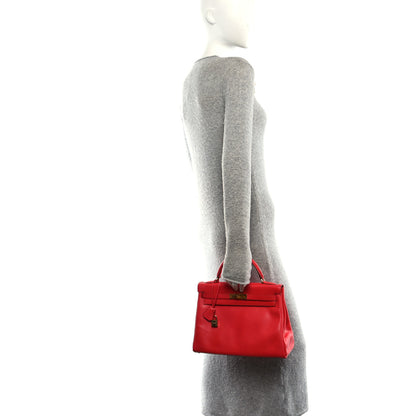 Hermes Swift Kelly Retourne 32 Vermillion 2 of 10