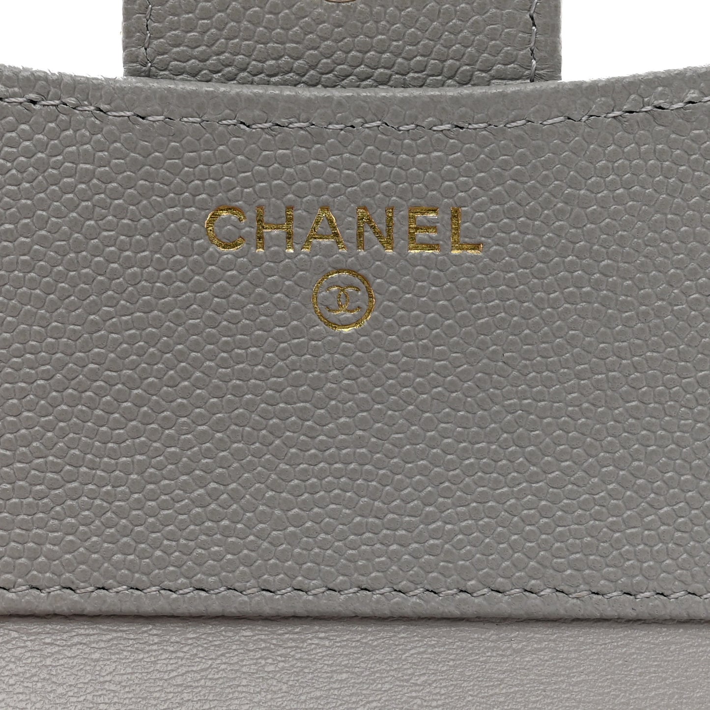 Caviar Quilted Compact Flap Wallet Grey