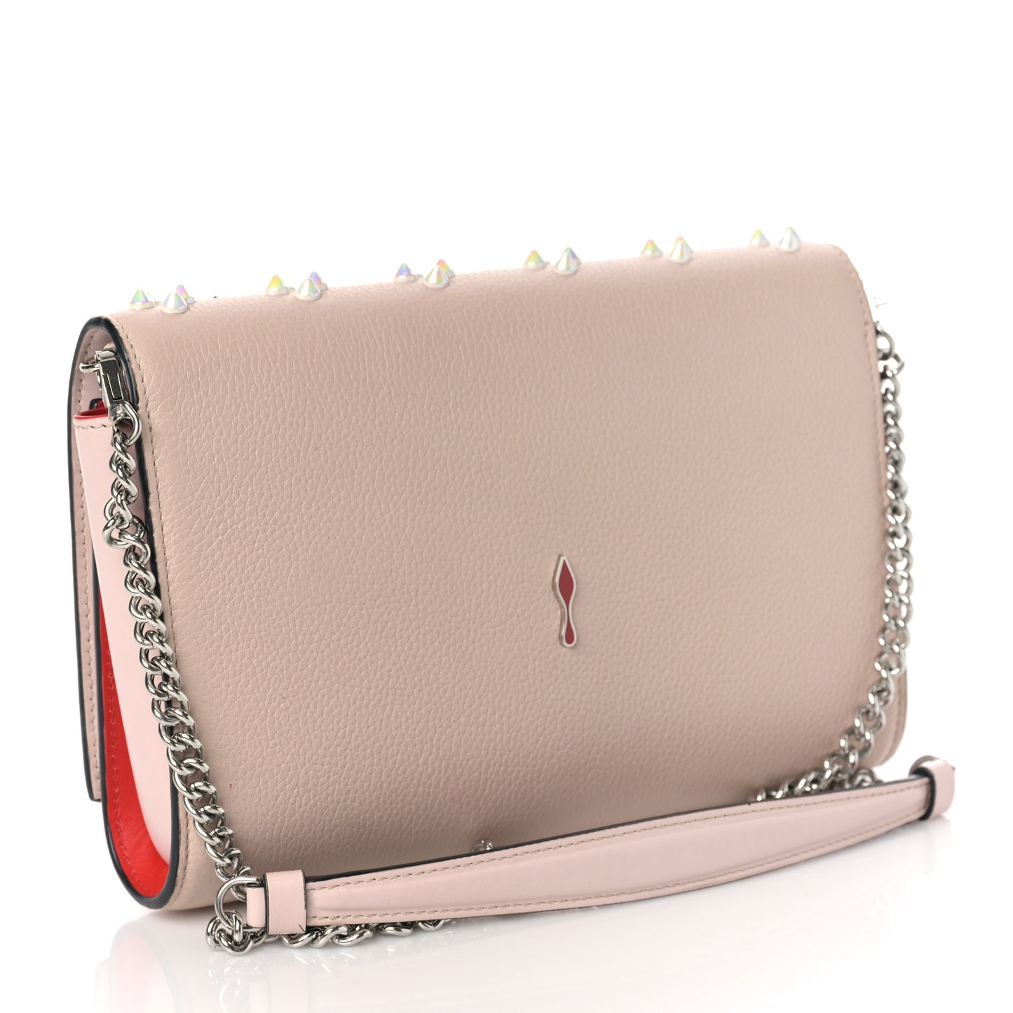 Calfskin Spikes Loubinthesky Paloma Clutch Ballerina