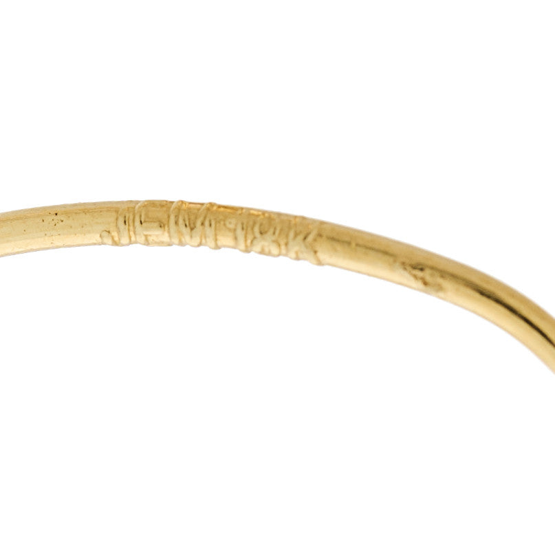 18K Yellow Gold Long Dome Drop Earrings