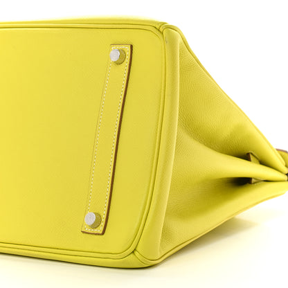 Hermes Epsom Candy Birkin 35 Lime Gris Perle 8 of 10
