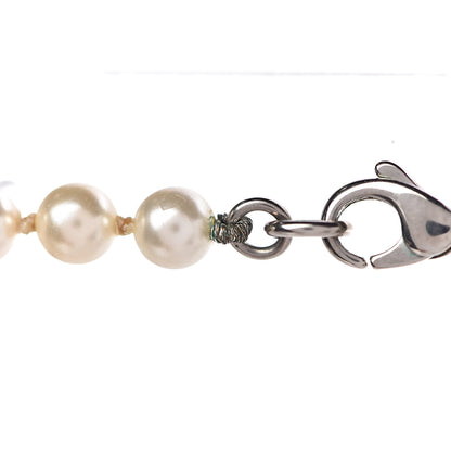 Chanel Graduated Pearl CC Long Necklace Silver 5 of 6