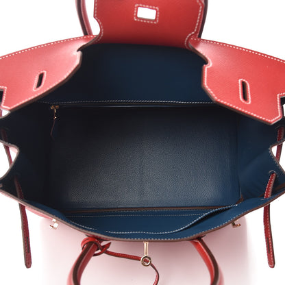 Hermes Epsom Candy Birkin 35 Rouge Casaque Bleu Thalassa 7 of 35