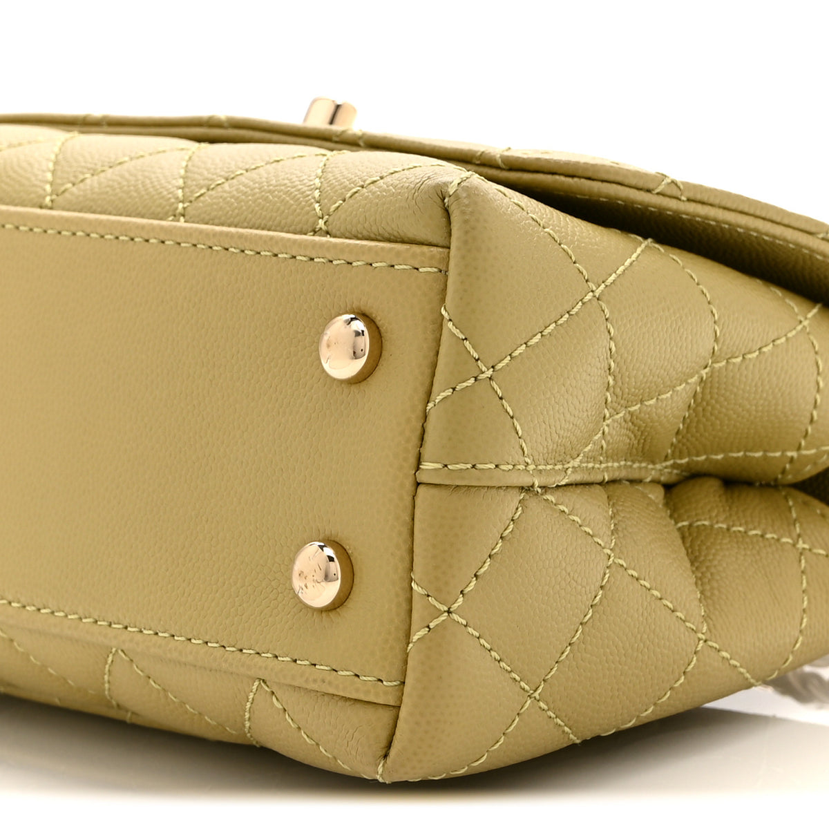 Chanel Caviar Quilted Extra Mini Coco Handle Flap Light Green 10 of 10