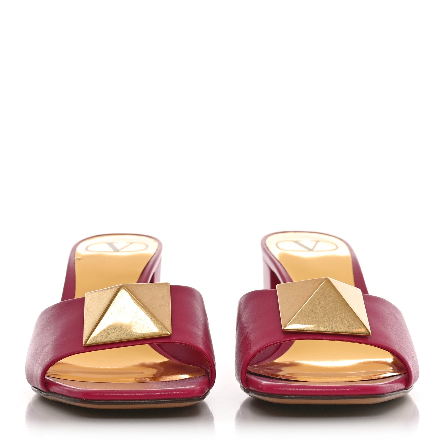 Valentino Garavani Nappa One Stud 60mm Slide Sandals 36.5 Blossom 2 of 8