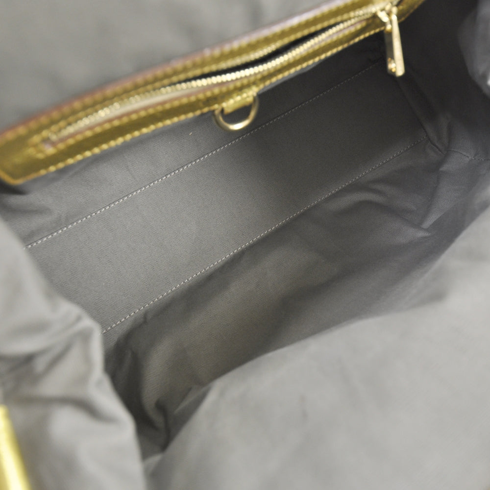 Quilted Leather Stam Metallic Gold