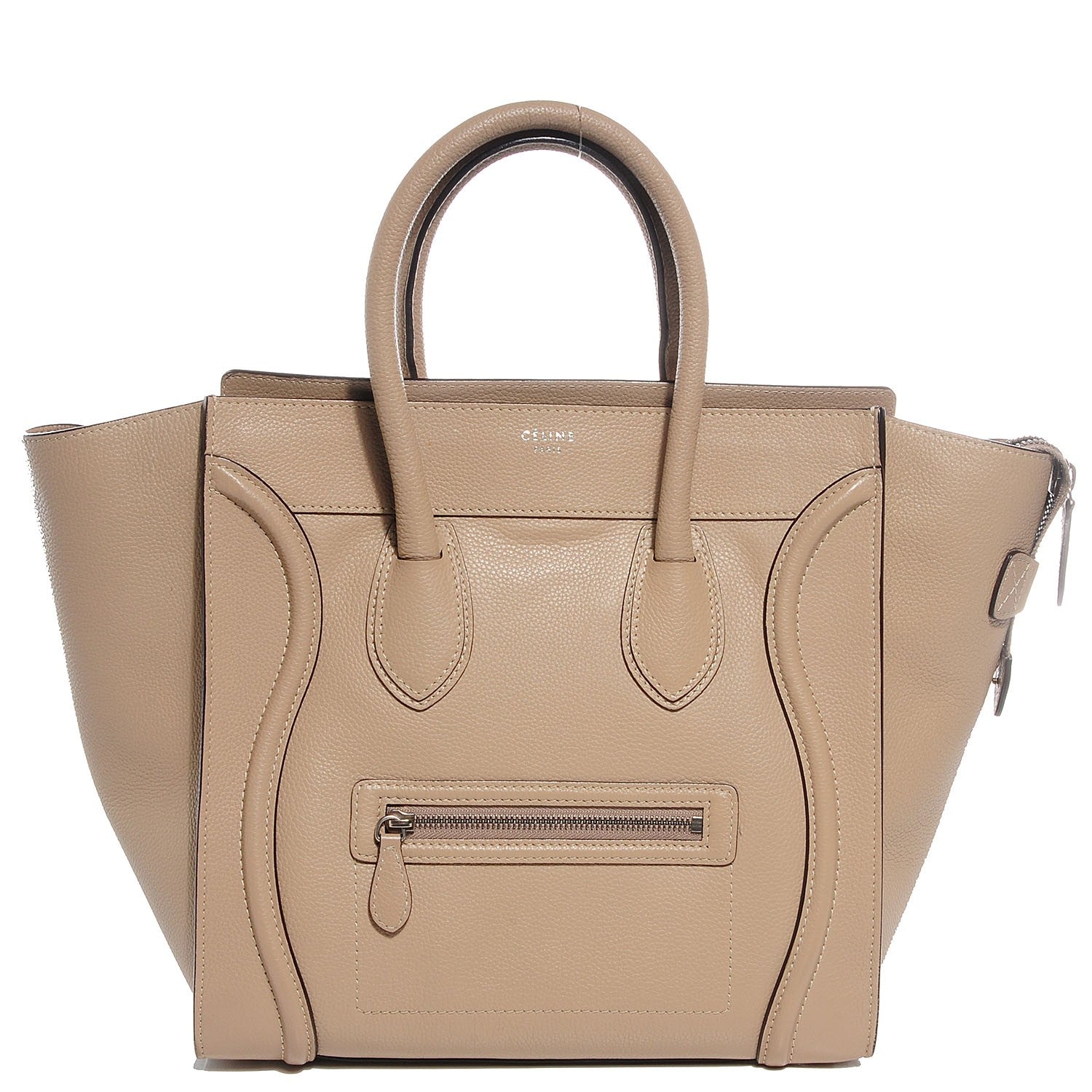 Celine Drummed Calfskin Mini Luggage Dune 1 of 8