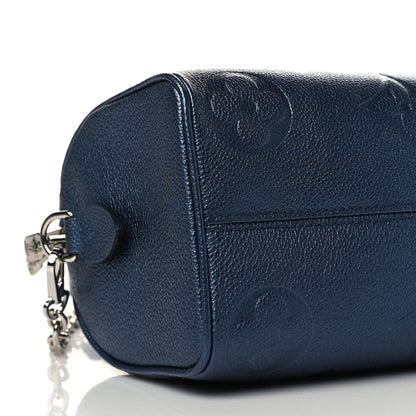 Louis Vuitton Metallic Empreinte Monogram Giant Speedy Bandouliere 20 Navy Nacre 7 of 8