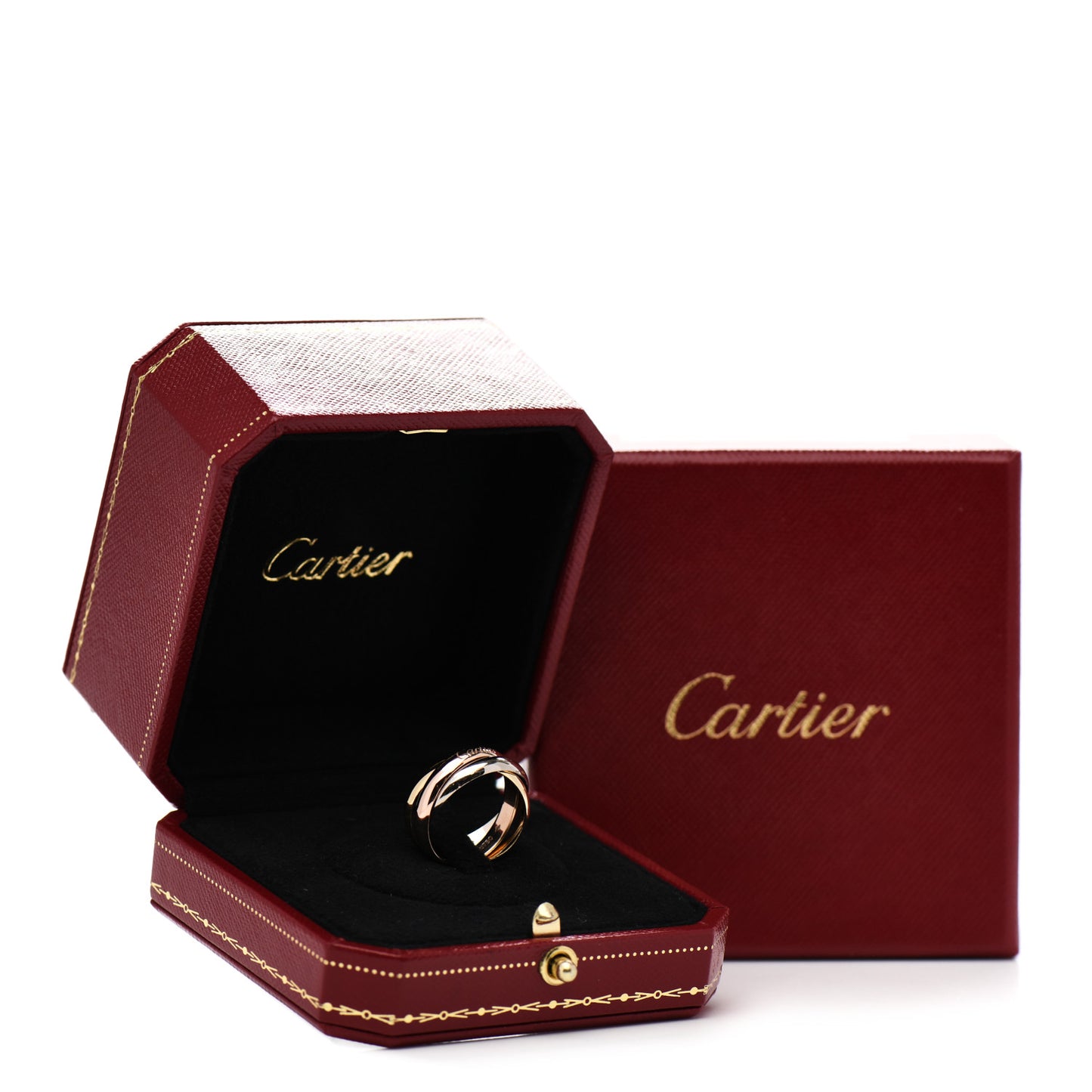 18K Pink Yellow White Gold Classic Trinity Ring 53 6.25