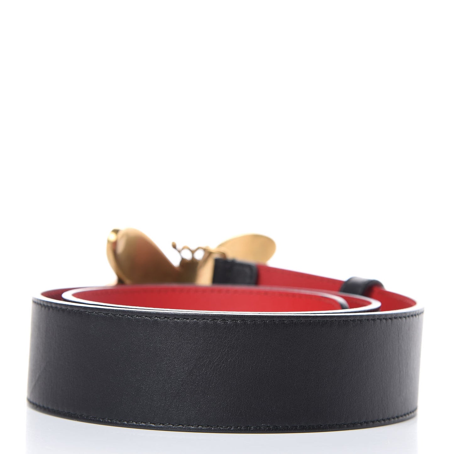 Calfskin Queen Margaret Bee Belt 80 32 Red