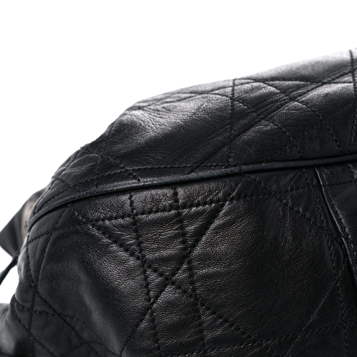 Lambskin Cannage Flap Shoulder Bag Black