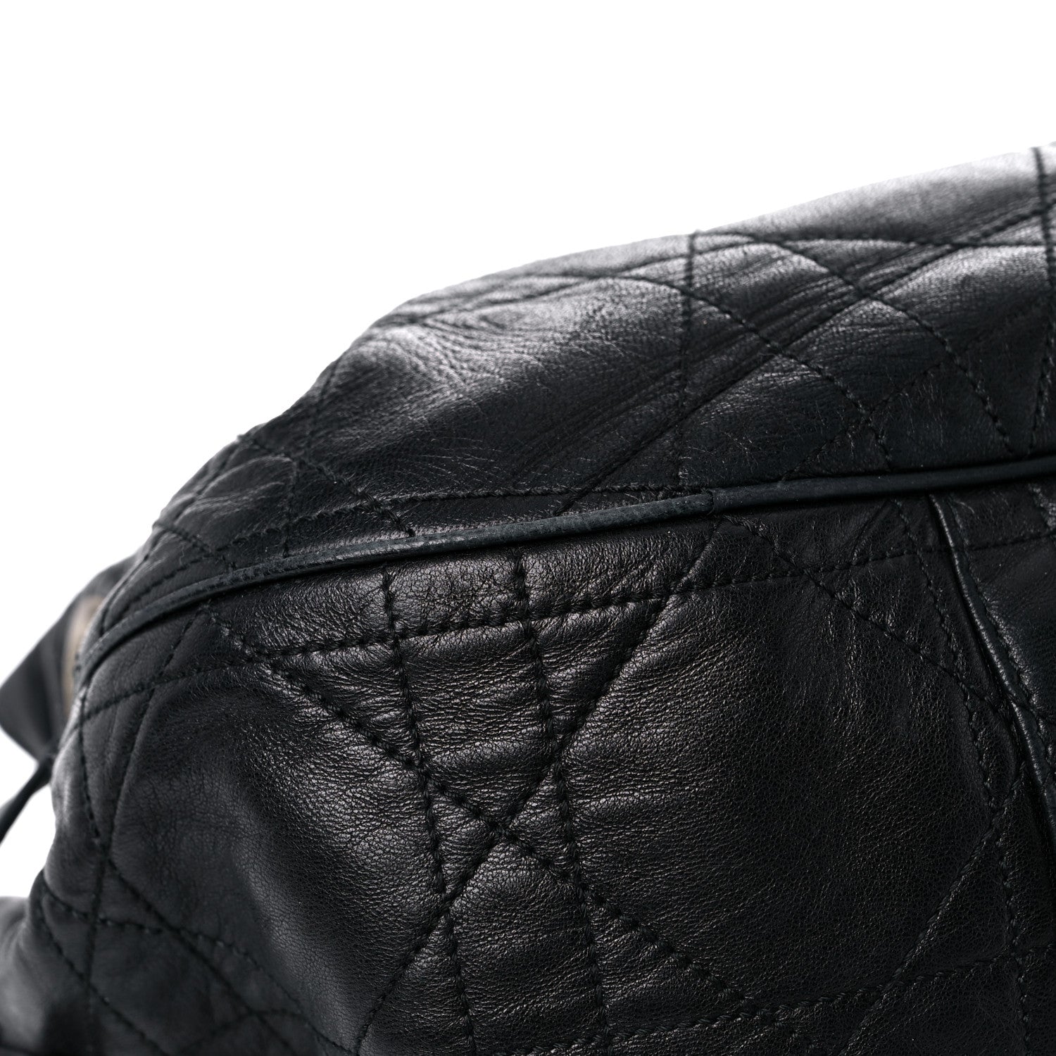 Christian Dior Lambskin Cannage Flap Shoulder Bag Black 8 of 29