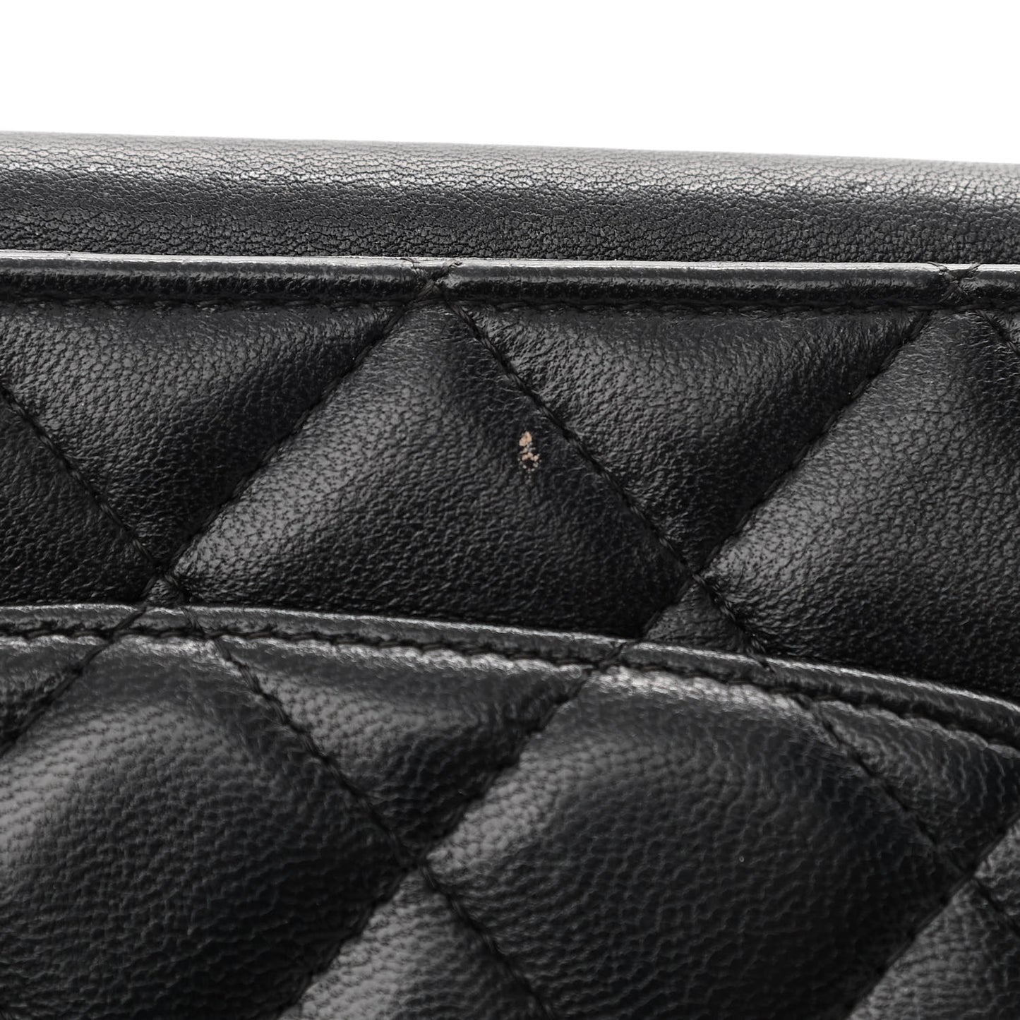 Lambskin Quilted Wallet On Chain WOC Black