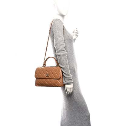 Chanel Lambskin Quilted Medium Trendy CC Flap Dual Handle Bag Camel 2 of 12