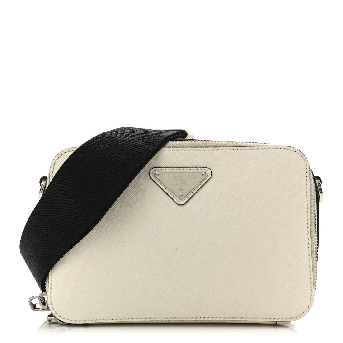 Saffiano Travel Small Brique Crossbody Bag White