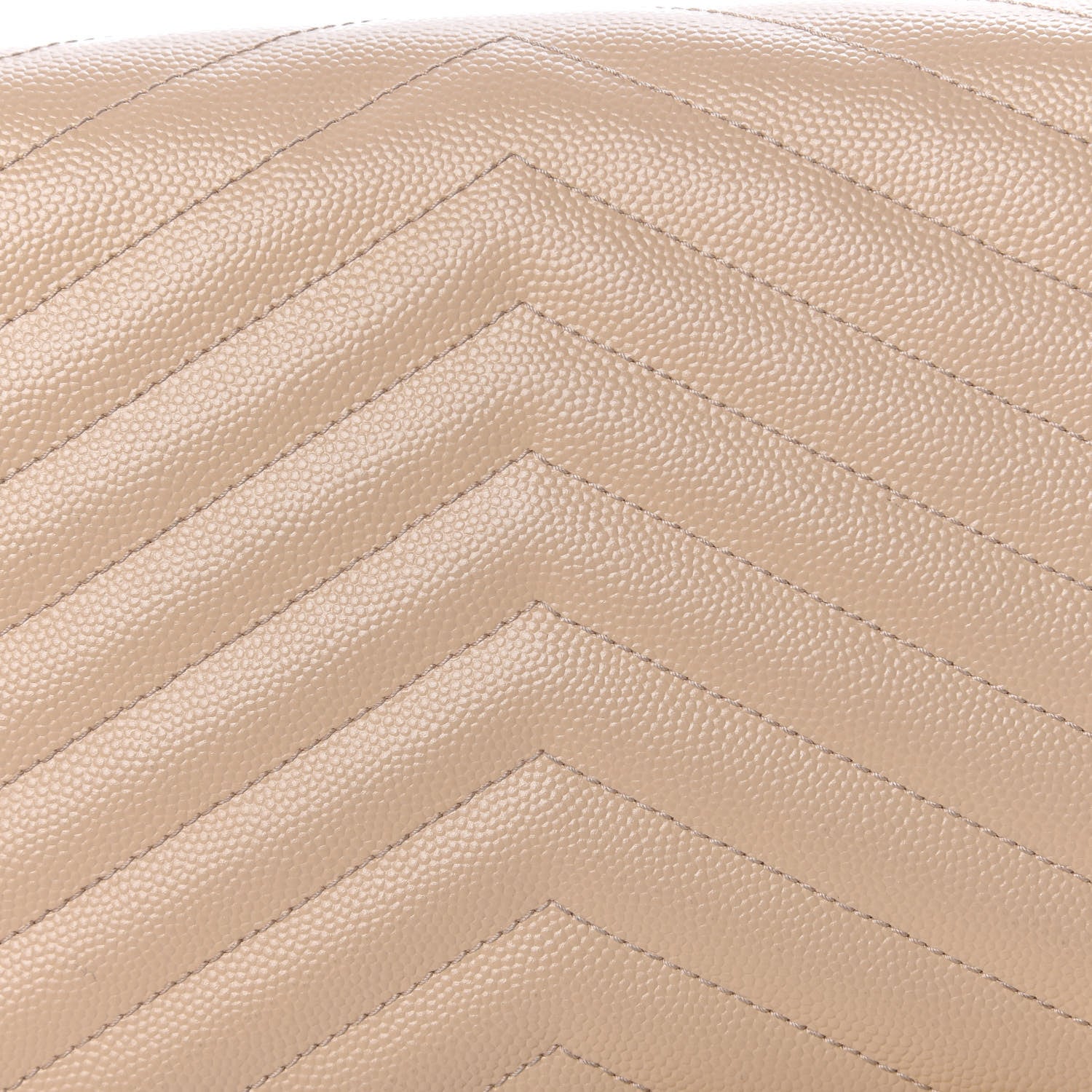 Saint Laurent Grain De Poudre Matelasse Chevron Monogram Chain Wallet Nude Powder 14 of 16