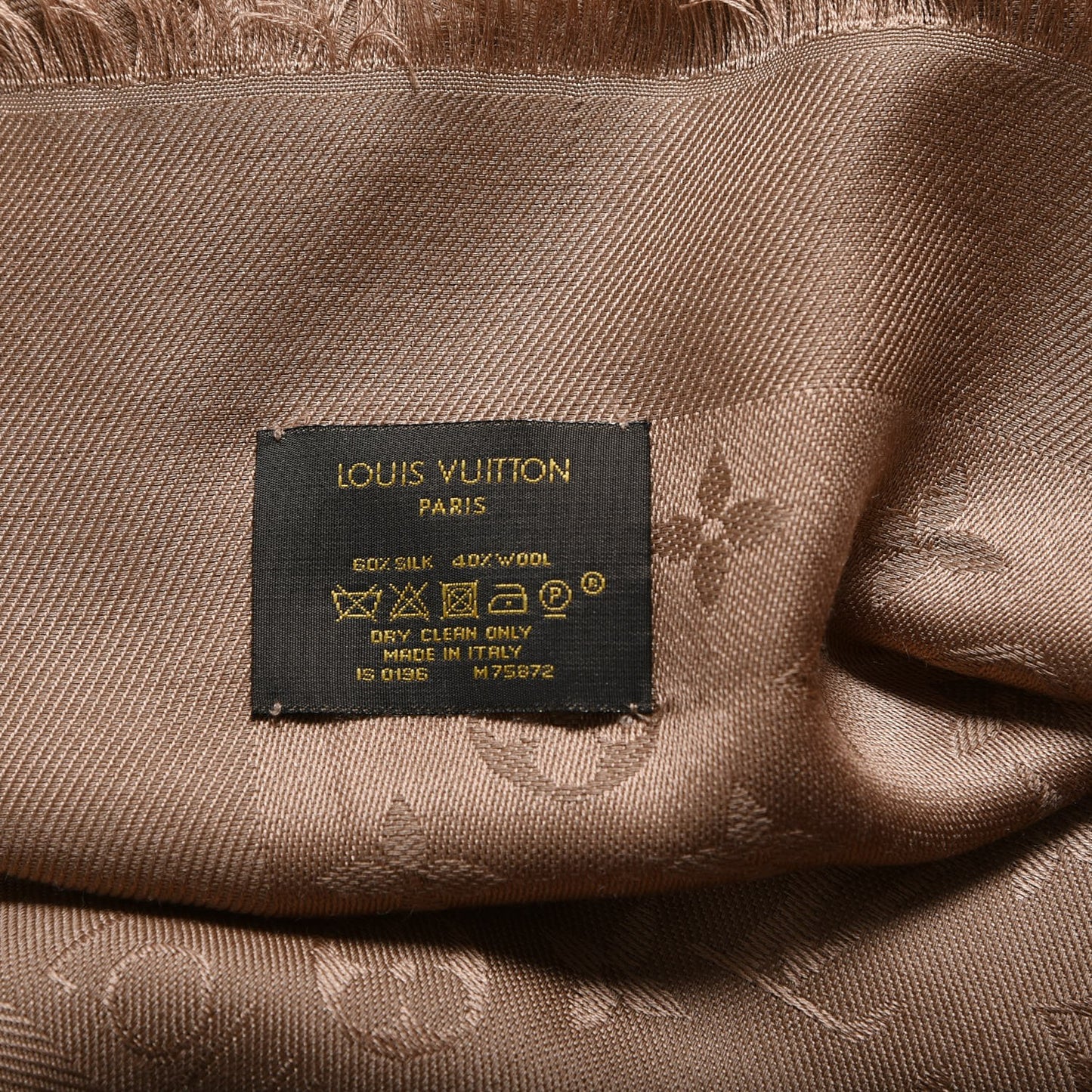 Wool Silk Monogram Shawl Dune