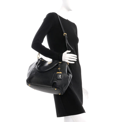 Prada Vitello Daino Tote Nero Black 2 of 9