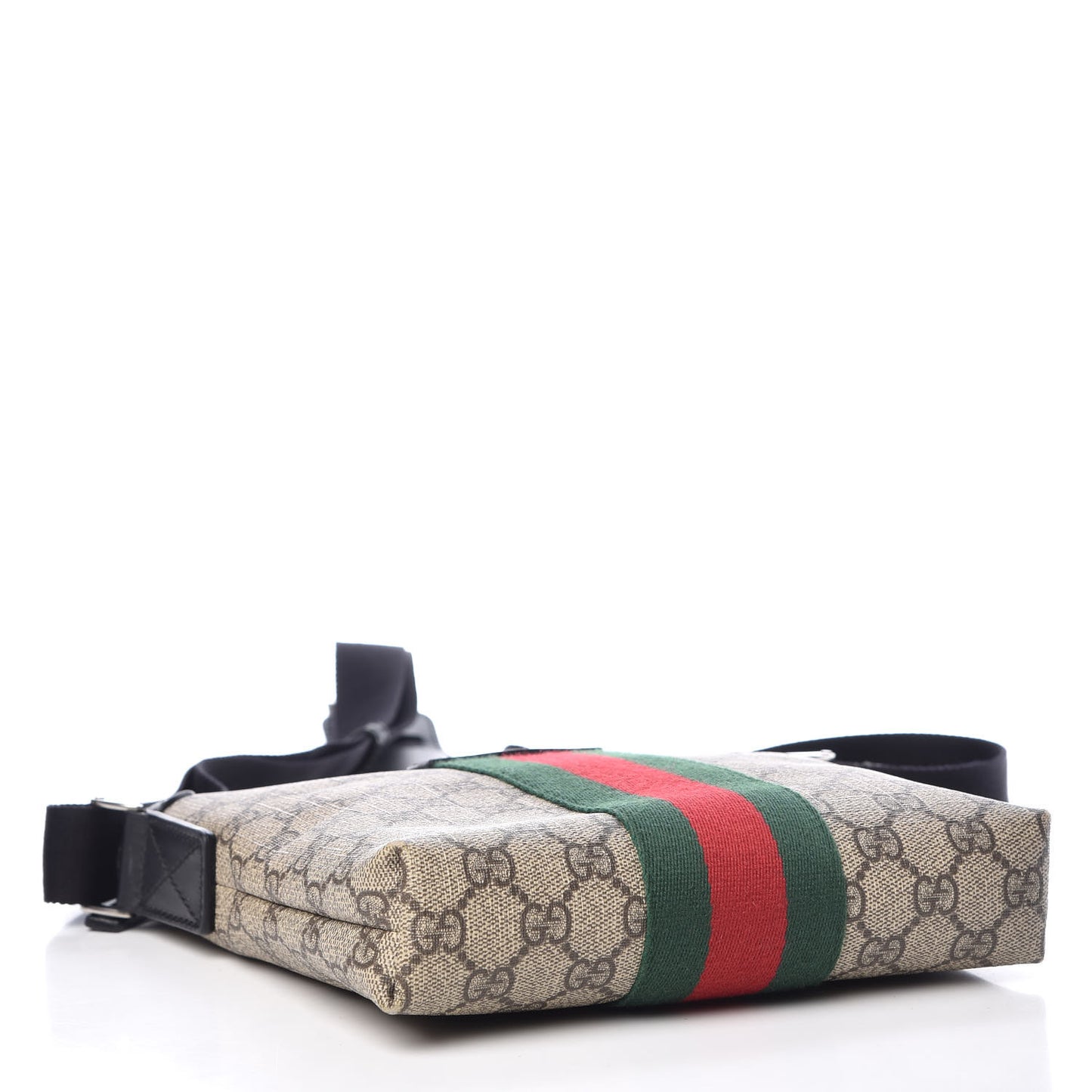 GG Supreme Monogram Web Messenger Bag Black