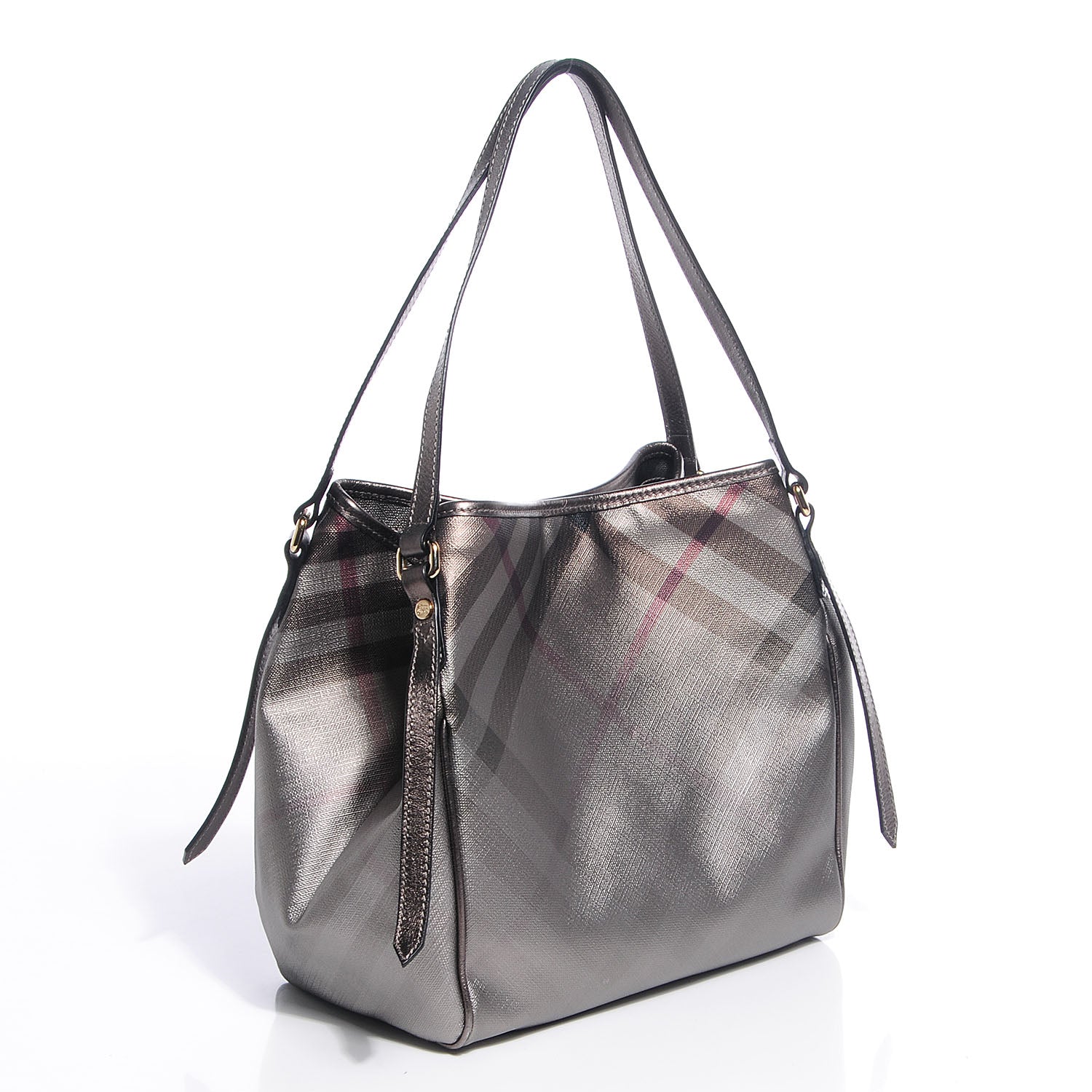Burberry Metallic Check Small Canterbury Tote Silver 3 of 11